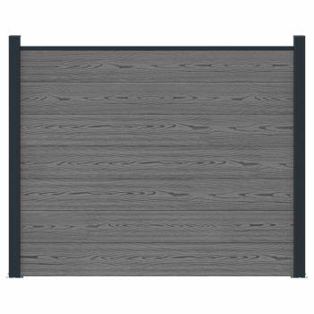 Zaunelement WPC und Aluminium Grau