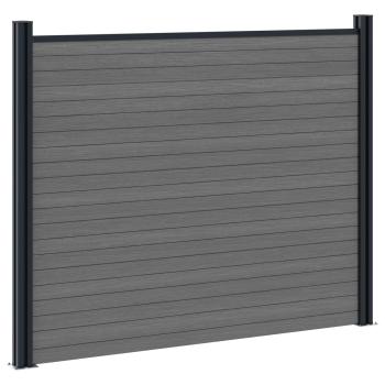 Zaunelement WPC und Aluminium Grau