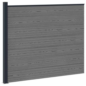 Zaunelement WPC und Aluminium Grau