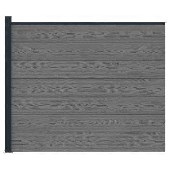 Zaunelement WPC und Aluminium Grau