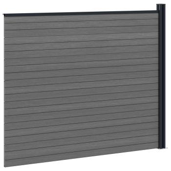 Zaunelement WPC und Aluminium Grau