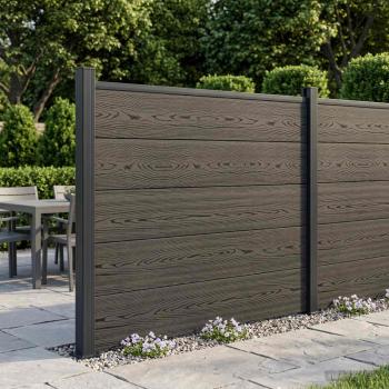 ARDEBO.de - zaunset 180 x 105 cm WPC und Aluminium Schwarz