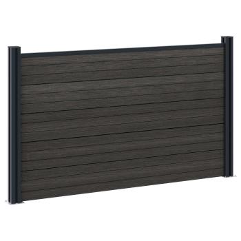 zaunset 180 x 105 cm WPC und Aluminium Schwarz