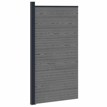 Zaunelement 95 x 186 cm WPC und Aluminium Grau