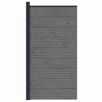 Zaunelement 95 x 186 cm WPC und Aluminium Grau
