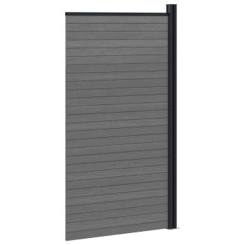 Zaunelement 95 x 186 cm WPC und Aluminium Grau