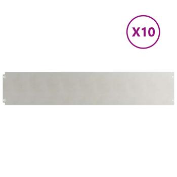 Raseneinfassung 10 Stk. 20 x 103 cm Edelstahl Silber