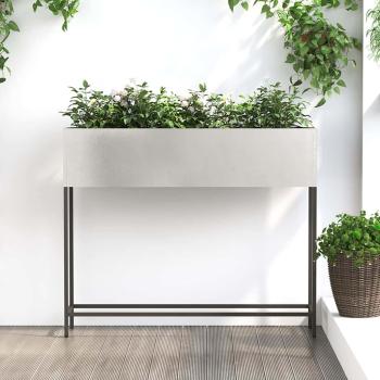 ARDEBO.de - Hochbeet Gartenpflanzer Silber 100 x 26 x 82 cm Edelstahl