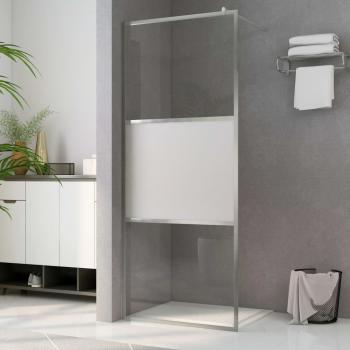 ARDEBO.de - Begehbare Duschwand mit Halbmattiertem ESG-Glas 115x195cm