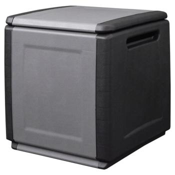 ARDEBO.de - Garten-Aufbewahrungsbox 54x53x57 cm 130 L Dunkelgrau Schwarz
