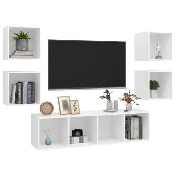 5-tlg. TV-Schrank-Set Weiß Holzwerkstoff