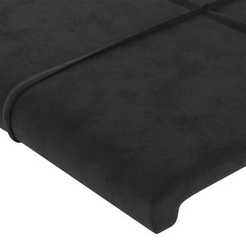 Kopfteil mit Ohren Schwarz 183x16x118/128 cm Samt