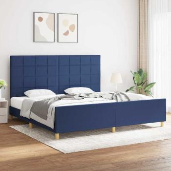 ARDEBO.de - Bettgestell ohne Matratze Blau 200x200 cm Stoff