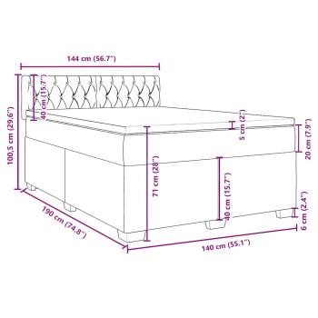 Boxspringbett mit Matratze Schwarz 140x200 cm Samt