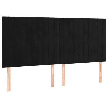 Boxspringbett mit Matratze Schwarz 160x200 cm Samt