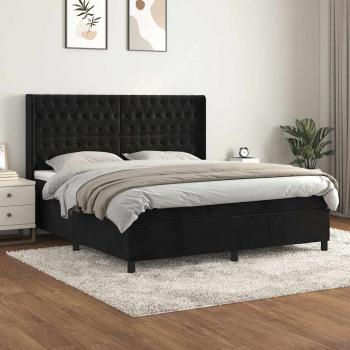 ARDEBO.de - Boxspringbett mit Matratze Schwarz 180x200 cm Samt