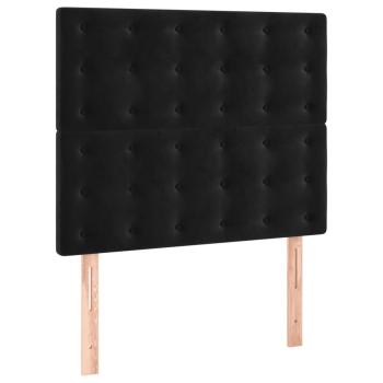 Boxspringbett mit Matratze Schwarz 100x200 cm Samt