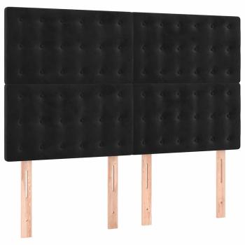 Boxspringbett mit Matratze Schwarz 140x200 cm Samt