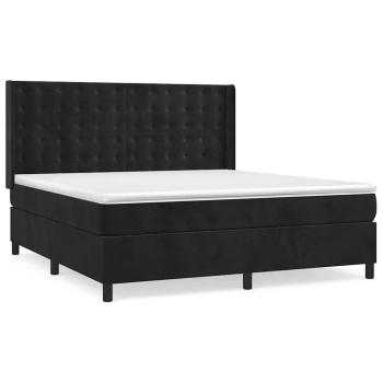 Boxspringbett mit Matratze Schwarz 160x200 cm Samt