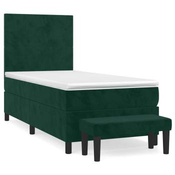 Boxspringbett mit Matratze Dunkelgrün 80x200 cm Samt