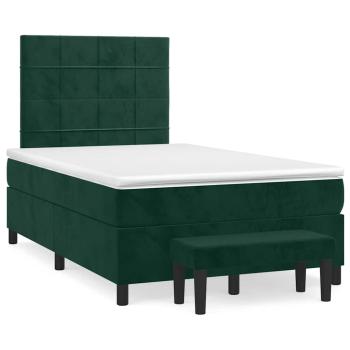 Boxspringbett mit Matratze Dunkelgrün 120x200 cm Samt