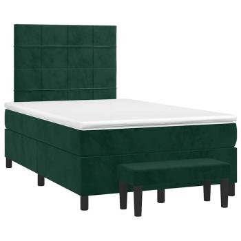 Boxspringbett mit Matratze Dunkelgrün 120x200 cm Samt