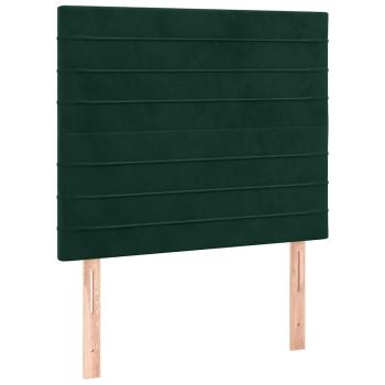 Boxspringbett mit Matratze Dunkelgrün 80x200 cm Samt