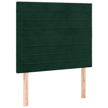 Boxspringbett mit Matratze Dunkelgrün 90x190 cm Samt