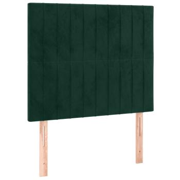 Boxspringbett mit Matratze Dunkelgrün 90x200 cm Samt