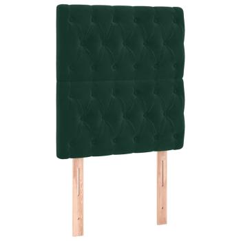 Boxspringbett mit Matratze Dunkelgrün 80x200 cm Samt