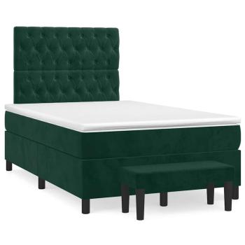 Boxspringbett mit Matratze Dunkelgrün 120x200 cm Samt
