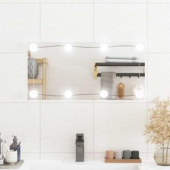 ARDEBO.de - Wandspiegel mit LED-Leuchten 30x60 cm Glas Rechteckig