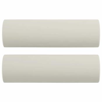 2-Sitzer-Sofa mit Zierkissen Creme 140 cm Samt