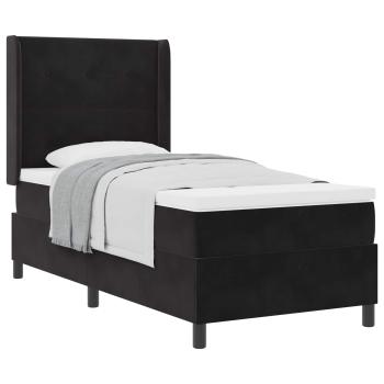 ARDEBO.de - Boxspringbett mit Kopfteil Schwarz 90 x 190 cm Samt