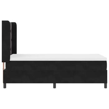 Boxspringbett mit Kopfteil Schwarz 90 x 190 cm Samt