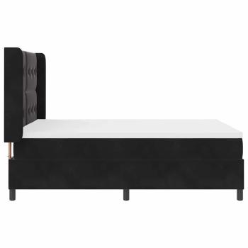 Boxspringbett mit Matratze Schwarz 160 x 200 cm Samt
