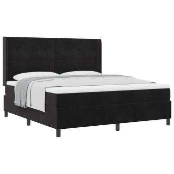 Boxspringbett mit Kopfteil Schwarz 180 x 200 cm Samt