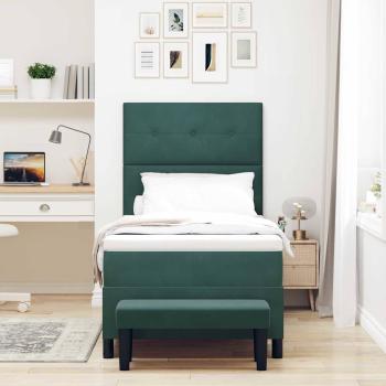 Boxspringbett mit Kopfteil Dunkelgrün 190 x 90 cm Samt