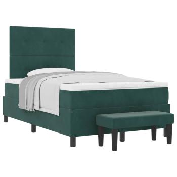 Boxspringbett mit Kopfteil Dunkelgrün 200 x 120 cm Samt