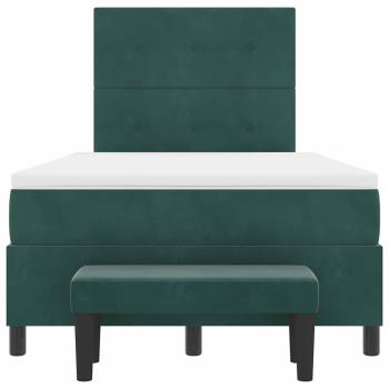 Boxspringbett mit Kopfteil Dunkelgrün 200 x 120 cm Samt