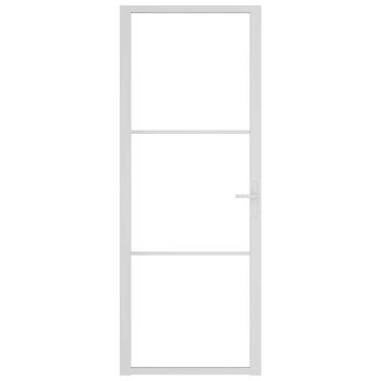 Innentür 76x201,5 cm Weiß ESG-Glas und Aluminium