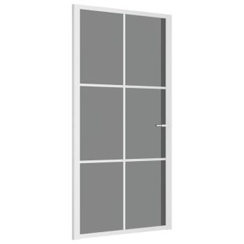 Innentür 102,5x201,5 cm Weiß ESG-Glas und Aluminium