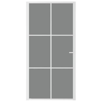 Innentür 102,5x201,5 cm Weiß ESG-Glas und Aluminium