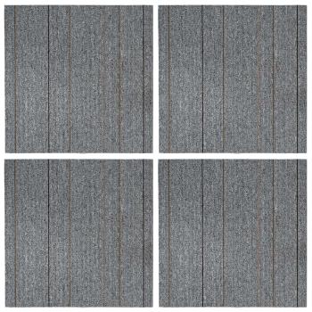 Teppichfliese Hellgrau mit Streifen 50 x 50 cm 4 stk.