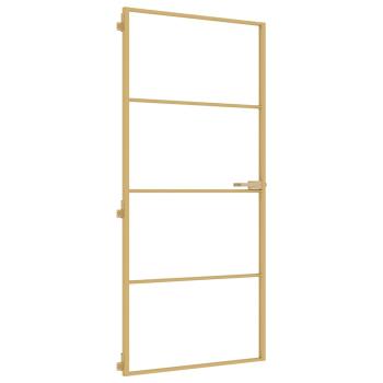 Innentür Schlank Golden 93x201,5 cm Hartglas und Aluminium
