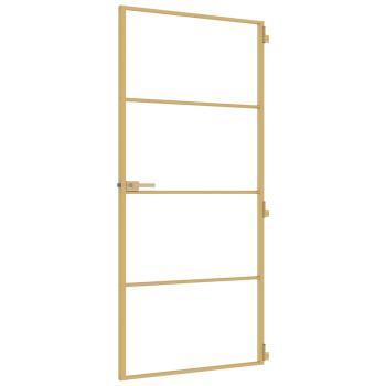 Innentür Schlank Golden 93x201,5 cm Hartglas und Aluminium