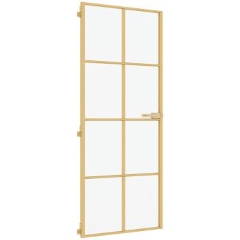 Innentür Schlank Golden 93x201,5 cm Hartglas und Aluminium