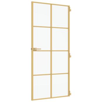 Innentür Schlank Golden 93x201,5 cm Hartglas und Aluminium