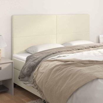 ARDEBO.de - Kopfteil Creme 160x5x118/128 cm Kunstleder