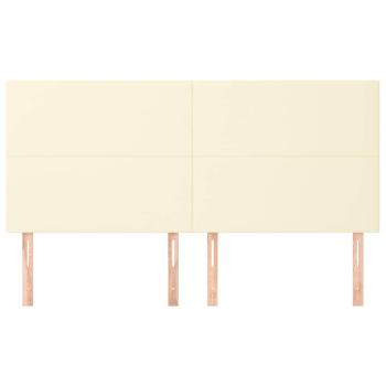 Kopfteil Creme 160x5x118/128 cm Kunstleder